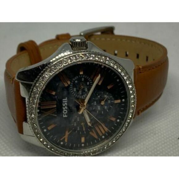 Fossil AM4632 Men's Brown Leather Analog Black Dial Quartz Genuine Watch Aa62 - Picture 6 of 9